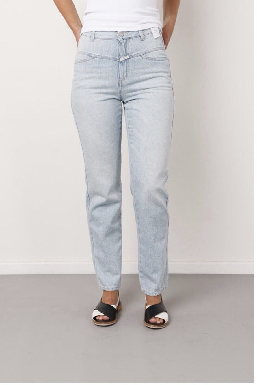 NWT CLOSED X-Pose Straight Jeans 26 Relaxed Fit High Waist Light Blue C91358